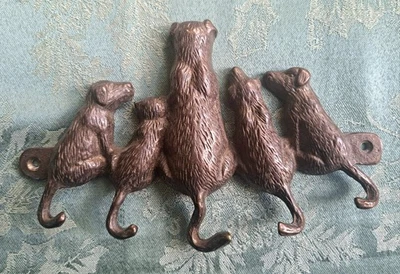 Brass Dog Tail Key Hook Leash Hanger Holder Metal SPI San Pacific Int'l Pet Dogs - Image 1 of 4