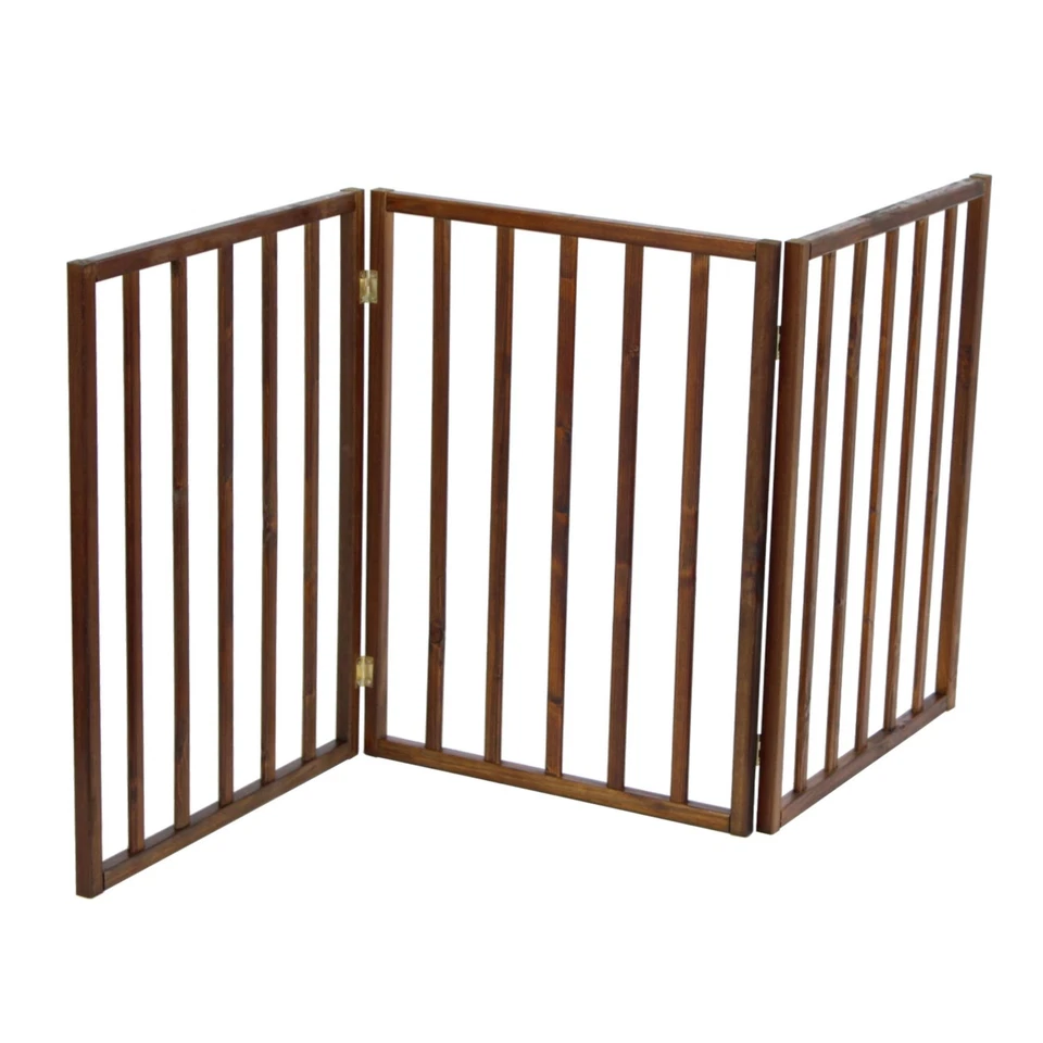 RTW NEW! Dog Safety Folding Wooden Pet Gate Portable Indoor Barrier
