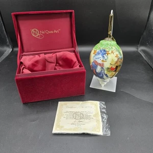 Ne' Qwa Art Glas Ornament Weihnachtsgrüße Schneemann Kardinal COA OVP - Bild 1 von 10