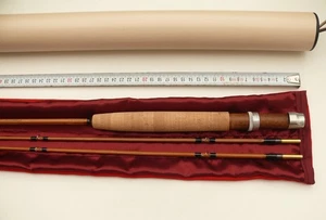 Pêche CANNE à MOUCHE 7'4 en Bambou refendu Fly rod fishing Pezon et Michel Blank - Photo 1/24