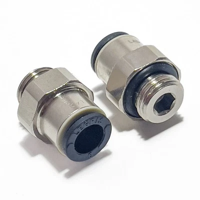 2x Parker Legris LF3000 3101 06 10 Push-To-Connect Fittings 6mm Tube x G1/8 BSPP - Image 1 of 4