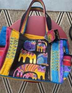 Vintage Laurel Burch Colorful Cat Large Tote - Style LB5123 New with Tags - Picture 1 of 11