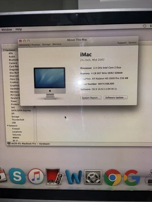 iMac All In One Desktop 24” Intel Core Duo 2 4gb Ram A1225 W/ Keyboard Tested - Image 1 of 4
