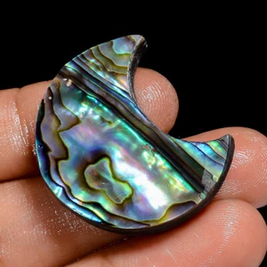 Abalone Shell Crescent Moon Shape Cabochon Gemstone 49 Ct. 30X25X7 mm S-3962 - Picture 1 of 4
