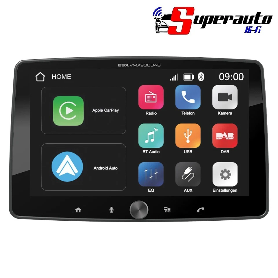 ESX VMX900DAB Radio 1-DIN 9" Pollici Schermo Car Play Android Auto Wireless DAB