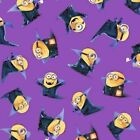 Despicable Me Halloween Minions Bite Me Purple 100% Cotton Fabric by The Yard