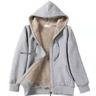 Women Fur Lined Fluffy Hooded Jacket Coat Zip Up Warm Winter Fleece Sweatshirt