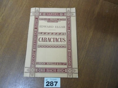 EDWARD ELGAR Caractacus for Voice & Orchestra Op.35 - Novello Study Score - Image 1 of 4