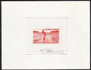 French Polynesia 1971 SC# 269 Artist Die Proof in orange, water skiing - Picture 1 of 1