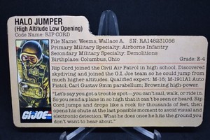 Rip Cord File Card 1984 Gi Joe Vintage DC