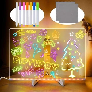 LED Note Board With Colors Acrylic Dry Erase Board For Creative DIY Art - Picture 1 of 20