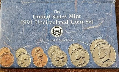 1991 United States Mint Uncirculated Coin Set Include Mint Mark Coins - Image 1 of 2