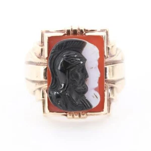 10K Yellow Gold Vintage Men's Sardonyx Ring...size 11.25...NICE - Picture 1 of 7