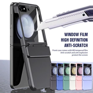 Custodia protezione schermo vetro per Samsung Galaxy Z Flip 6 5 4 cerniera antiurto - Foto 1 di 67