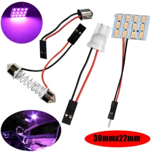 T10 Festoon BA9S Adapter Dome Roof Light 12 LED Purple Lamp Panel Y1 J P E 911 - Picture 1 of 1