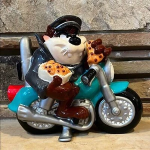 Vintage Tazmanian Devil Motorcycle Cookie Jar 1998 Looney Tunes - Picture 1 of 10