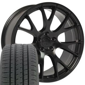 OEW Fits 22x10 Satin Black Ram Wheels & Bridgestone Tires 22" Rims Dodge - Picture 1 of 5