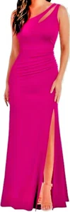WOOSEA One Shoulder Sleeveless Split Mermaid Evening Long Dress (Red, M) - Picture 1 of 2
