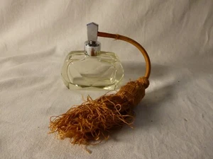 Midcentury Parfumflakon Zerstäuber Kristallglas citrinfarben - Bild 1 von 9