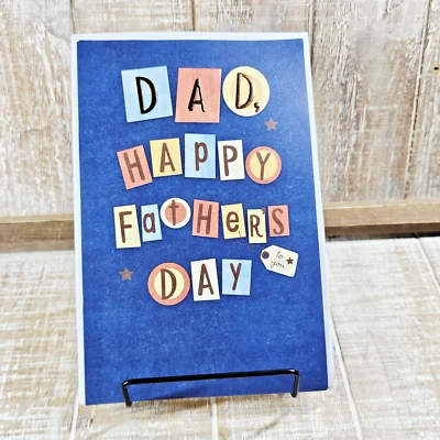 Tarjeta American Greetings Día del Padre Papá Azul Naranja Repujado Amada Foto 1 de 4