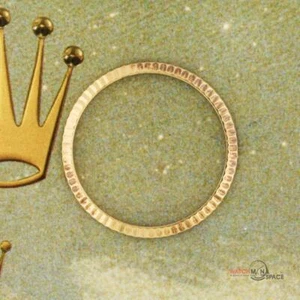 Rolex DJ original mediano, President 68273 68278 estriado 18K bisel amarillo #D46 - Imagen 1 de 6