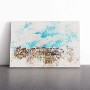 Warsaw Old Town In Poland Canvas Wall Art Print Framed Picture Decor Living Room - Picture 1 of 7