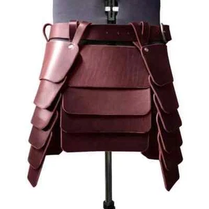 Medieval Viking Knight Leg Armor Leather Tassets Belt Renaissance Larp Skirt - Picture 1 of 16