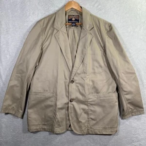 Duluth Trading Co Mens Large Chore Jacket Work Blazer Khaki Beige Rugged Elbow - Picture 1 of 11