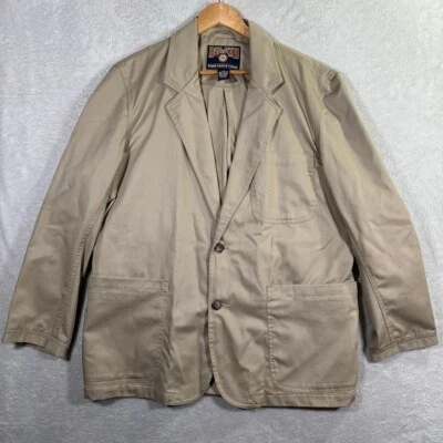 Duluth Trading Co Mens Large Chore Jacket Work Blazer Khaki Beige Rugged Elbow - Image 1 of 4