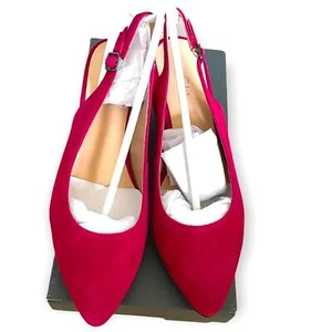 ECCO slingback pink suede heels size 9 - Picture 1 of 4