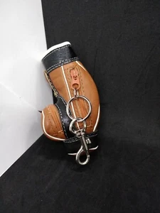 Key Chain Brown Multi Color Leather Golf Bag Shape - Picture 1 of 4