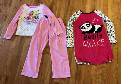 3pc Shopkins Girls Pajama Set Sz 10 12 Long Sleeve Multicolor Wonder Nation Gown - Image 1 of 4