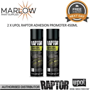2 X U-POL RPTAP/AL RAPTOR ADHESION PROMOTER PRIMER AEROSOL 450ML- PLASTIC METAL - Picture 1 of 4