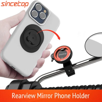 Motorcycle Phone Mount, Motorbike Rearview Mirror Phone Holder【Series C - Gen1】 - Image 1 of 4