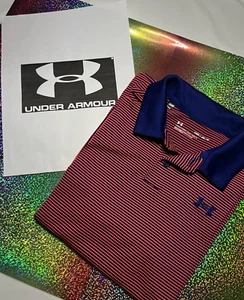 Under Armour Boys Collared Polo Shirt Size Youth Medium/Loose-Striped-Bin287 - Picture 1 of 8