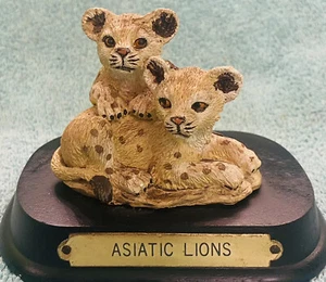 Estatuilla de gres resonita fundido a mano 1988 león asiático Aldon - Imagen 1 de 10