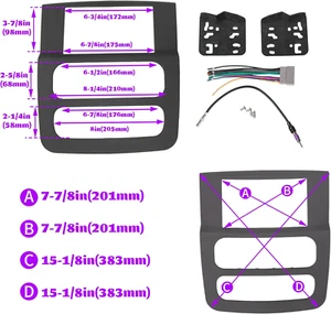 Double DIN Stereo Dash Installation Kit Compatible with Dodge Ram 2002-2005 P... - Picture 1 of 12