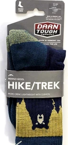 DARN TOUGH HIKE/TREK MICRO CREW BEAR TOWN LIGHTWEIGHT DARK TEAL SOCKS SMALL 1970 - Picture 1 of 1