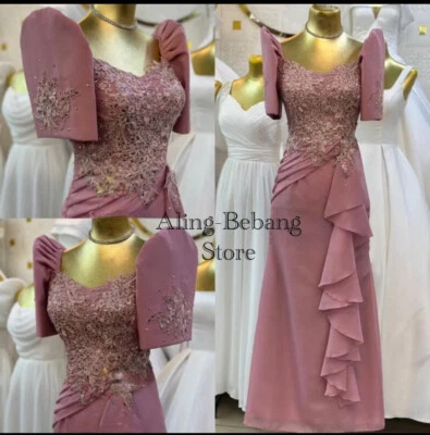 Filipiniana Blush Pink Long Dress. - Image 1 of 4