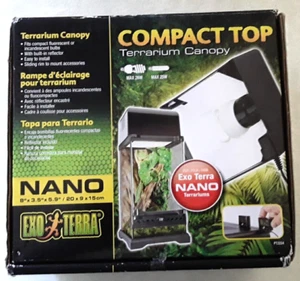 ** NEW Exo Terra Nano Plastic Canopy for PT2601, Black Outer Polish Chrome Inner - Picture 1 of 5