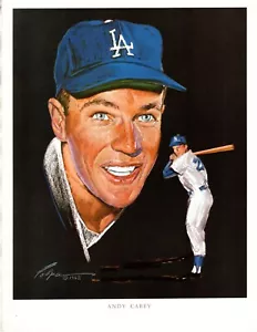 Andy Carey 1962 Los Angeles Dodgers UNION 76 Gasoline Giveaway Volpe Portrait - Picture 1 of 2