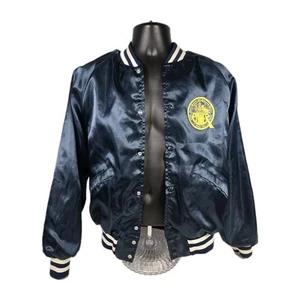Giacca vintage King Louie uomo media raso IBEW KCPL Kansas City blu made in USA - Foto 1 di 9