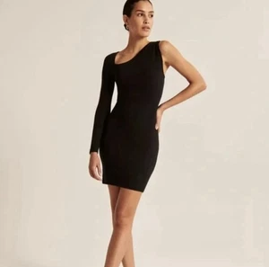 Nuevo con etiquetas Vestido Suéter Tejido Bodycon Negro Clásico Abercrombie & Fitch Talla Mediana - Imagen 1 de 11