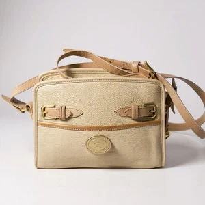 Vintage Dooney & Bourke Pebble Leather Crossbody Shoulder Bag With Gold Charm - Picture 1 of 12