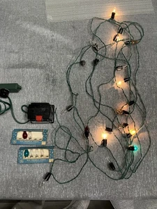 Vintage Christmas Lights D25 Lamps Transformer Twinkle? 30ft Working 6-8 volt - Picture 1 of 14