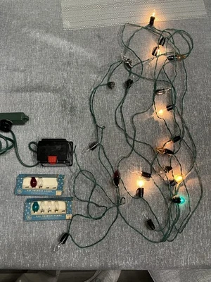 Vintage Christmas Lights D25 Lamps Transformer Twinkle? 30ft Working 6-8 volt - Image 1 of 4
