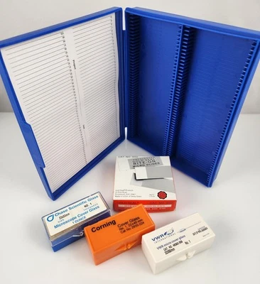 Gold Seal Microscope glass micro Slides #3050 75x25mm + 3 boxes Cover Slips - Image 1 of 4