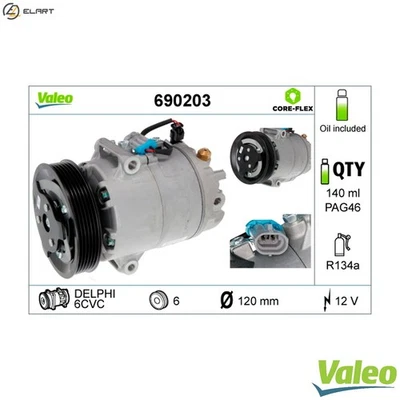 COMPRESSOR AIR CONDITIONING 690203 FOR VAUXHALL ASTRA/Mk/VI MERIVA/II  OPEL - Image 1 of 4