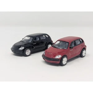 Copied - KINSMART Chrysler PT Cruiser Set of 2 Black & Red 1:64 Diecast Cars - Picture 1 of 7
