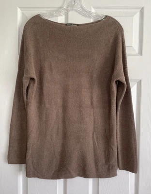 Tommy Bahama Suéter Mujer S Marrón Pickford Acanalado Cuello Barco Moderno Playa Foto 1 de 4